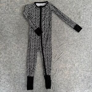 Little Sleepies Pajamas Toddler 3T Black Chevron Bamboo Zip One Piece Sleeper
